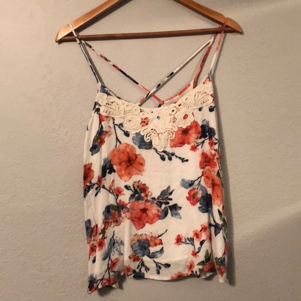 Abercrombie Flower Print Spaghetti Strap (L)